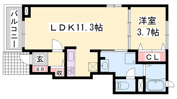 クレイン フィールドⅡの物件間取画像
